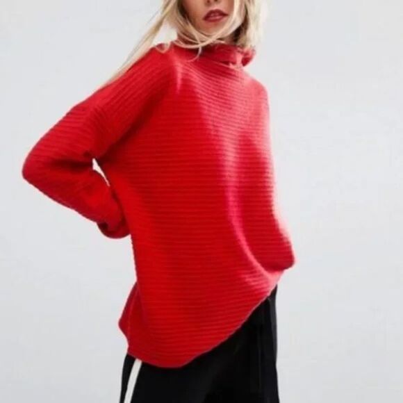 ✨ French Connection Baby Soft Ribbed Poppy Funnel Neck Sweater✨ - Picture 2 of 11